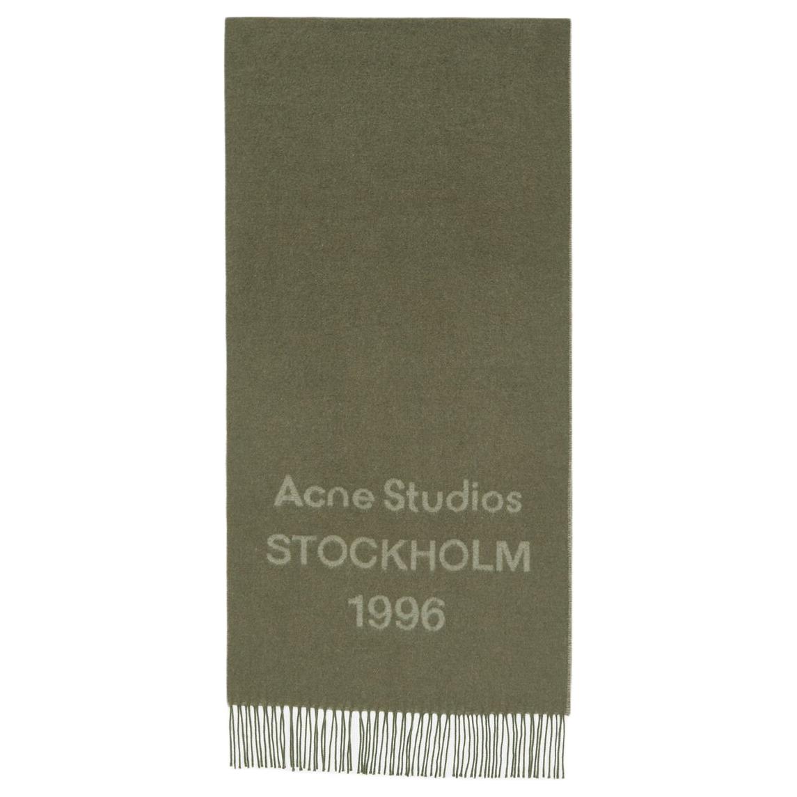 Шарф Acne Studios Jacquard Logo (оливково-зеленый)
