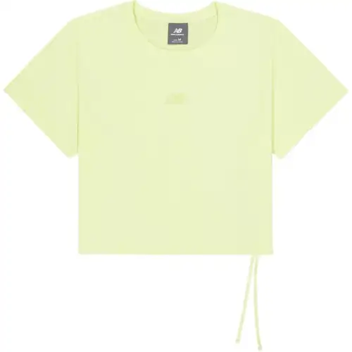 New Balance T Shirts Women's Yellow Green Crew Neck Moderate