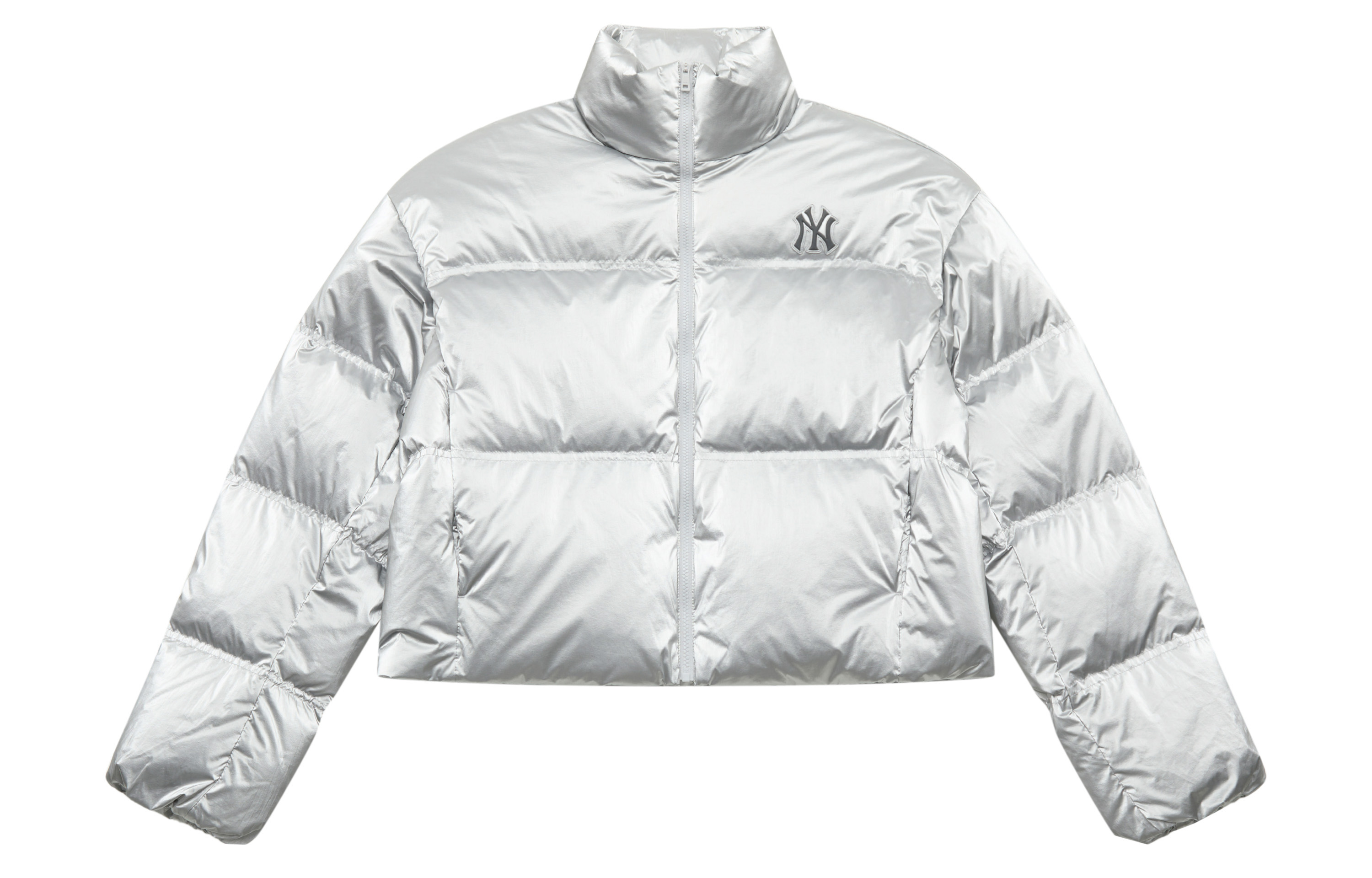 Женская куртка MLB FW25 LOGO (серебристая)