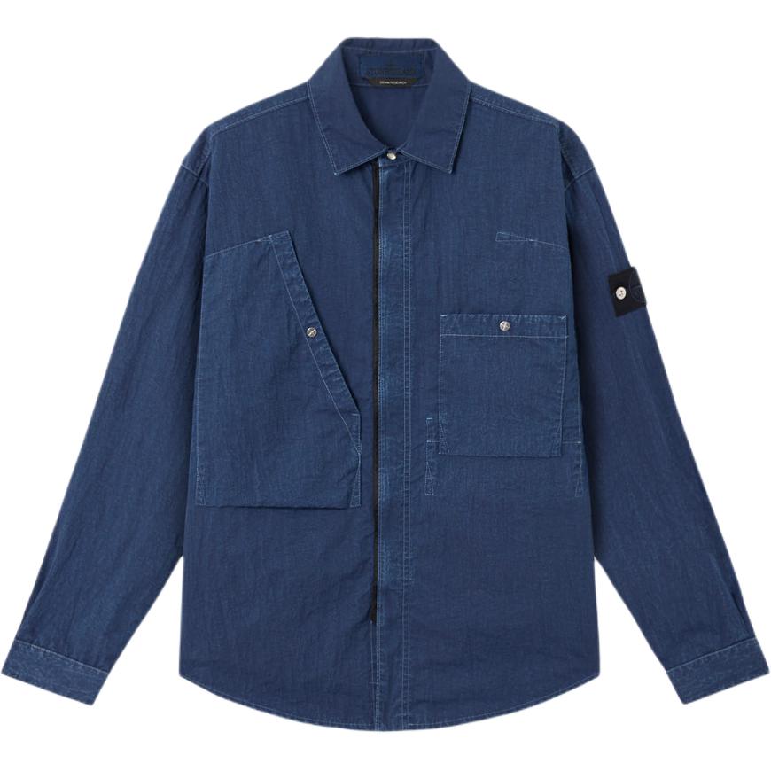 Мужская куртка-рубашка STONE ISLAND Denim Research (синяя)