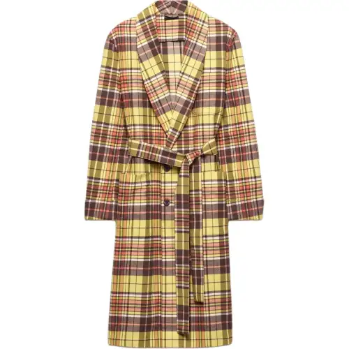 PRADA Checked Belted Coat