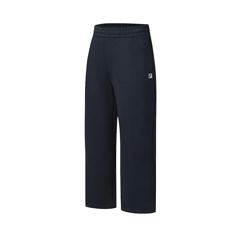 FILA Tennis Fleece Lined Thermal Classic Comfortable Versatile Loose Fit Knitted Sweatpants Men's Blue