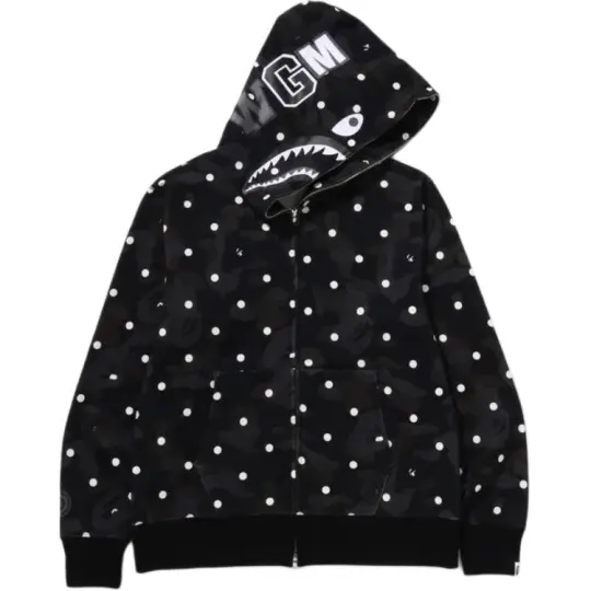 A Bathing Ape polka-dot camouflage zip-up hoodie