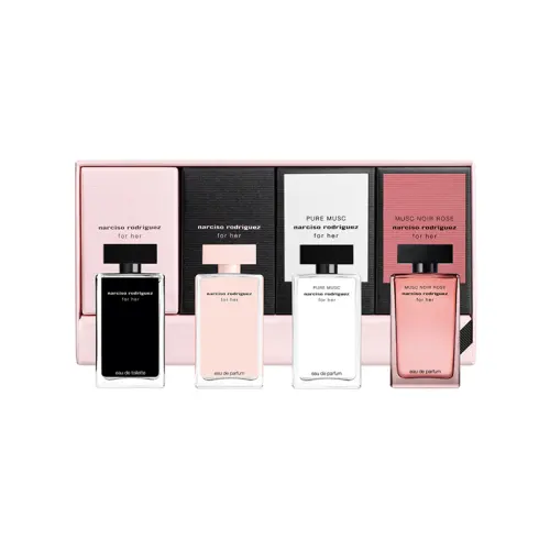 Narciso Travel Size Mini Fragrance Gift Box Four-piece Sample Set For Her Eau de Toilette + Women's Fragrance of the same Name + Pure Infatuation + Deep Rose EDP Eau de Toilette EDT 7.5ml*4