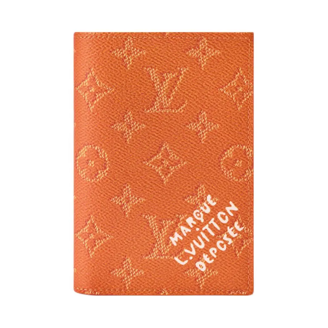 LOUIS VUITTON Monogram Heritage Coated Canvas Passport Holder Men's Caramel