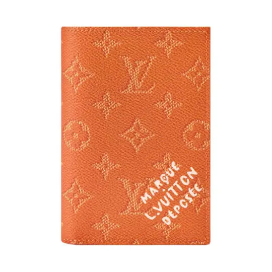 LOUIS VUITTON Monogram Heritage Coated Canvas Passport Holder Men's Caramel
