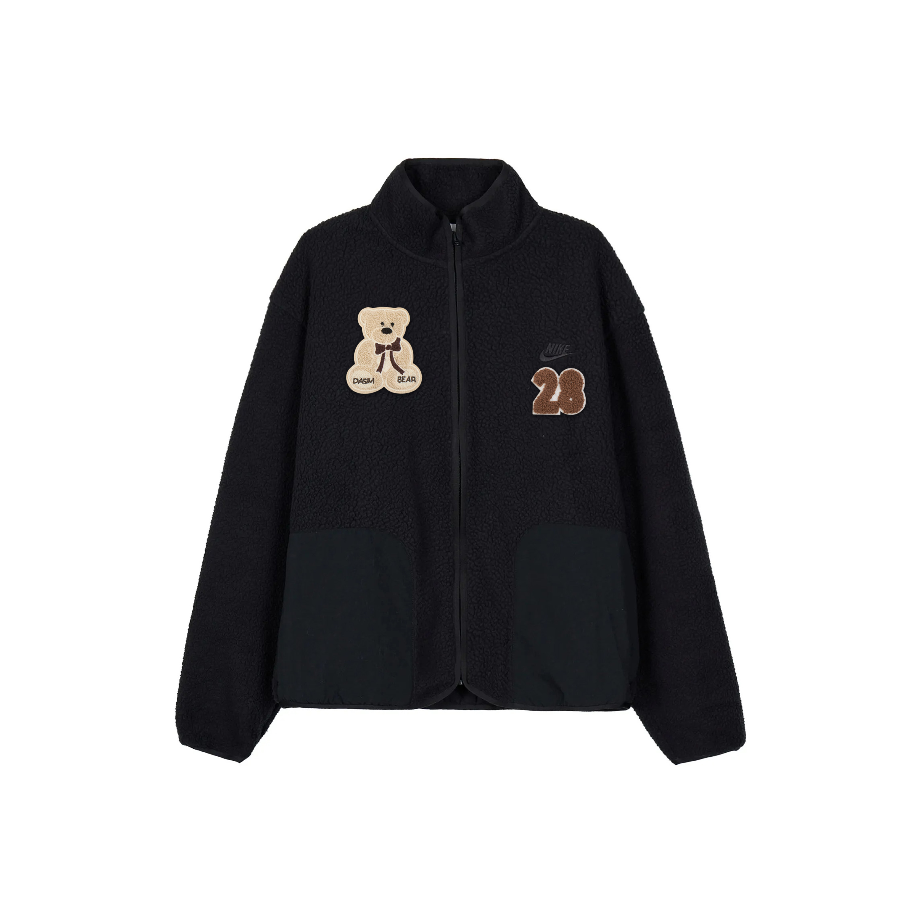 Nike, uniform, velvet jacket with zipper, custom-made, with embroidery, adds volume