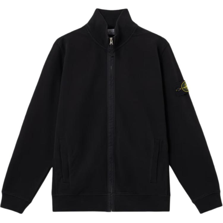 Мужская куртка STONE ISLAND BRUSHED ORGANIC COTTON FLEECE (черная)