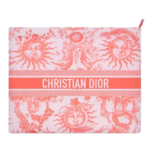 DIOR Technical Fabric Clutch Women's Coral Red