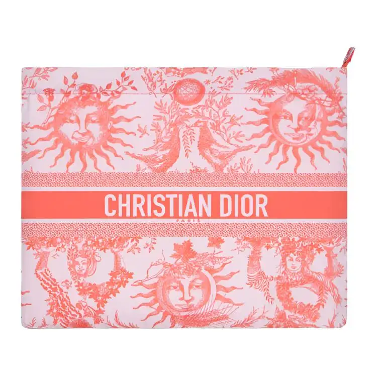 DIOR Technical Fabric Clutch Women's Coral Red