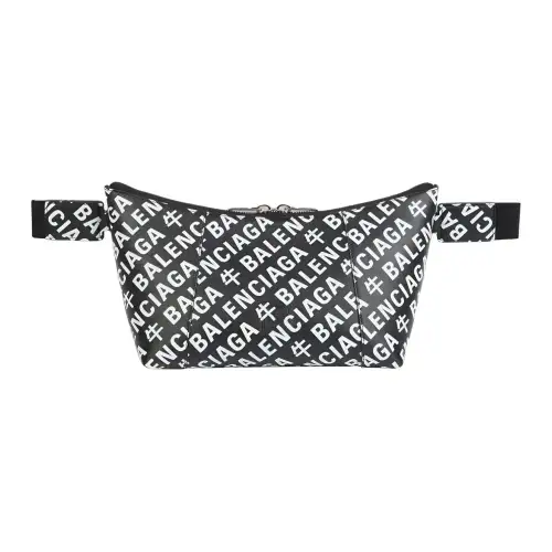 Balenciaga Hourglass Cow Leather Fanny Pack Unisex Black & White
