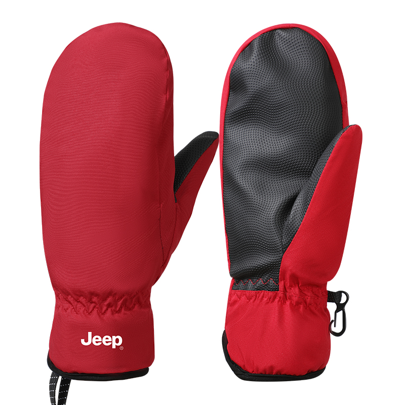 Jeep Ski winter non-slip windproof water repellent jeep, travel keep warm equipment outside climbing for hiking, gloves, increased thickness, women's style