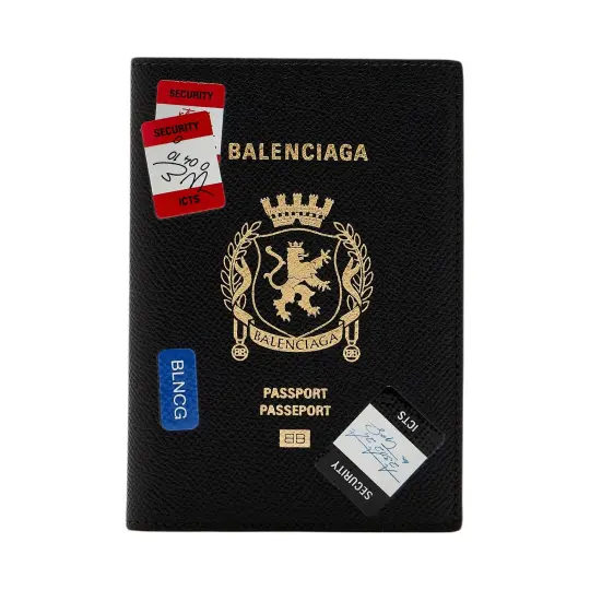 Balenciaga logo-detail passport holder