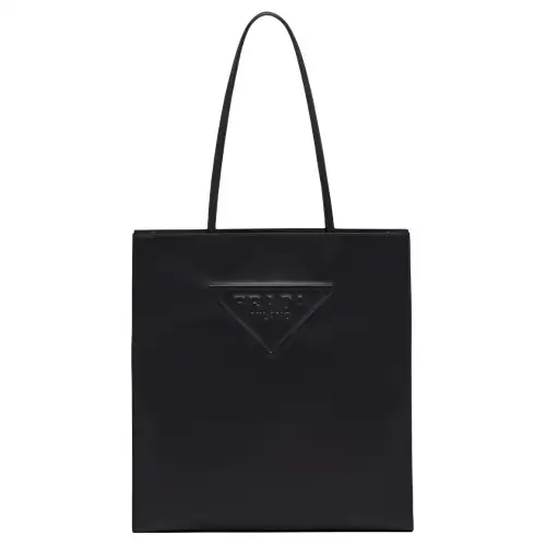 PRADA Leather One Shoulder Handbag Women's Black