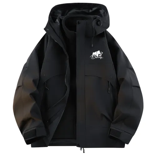 DEERWAY Travel sports fashionable removable comfortable liner with hood, waterproof windproof keep warm jacket for men and women, American style, with your logo imprint, print, three-in-one, oversize