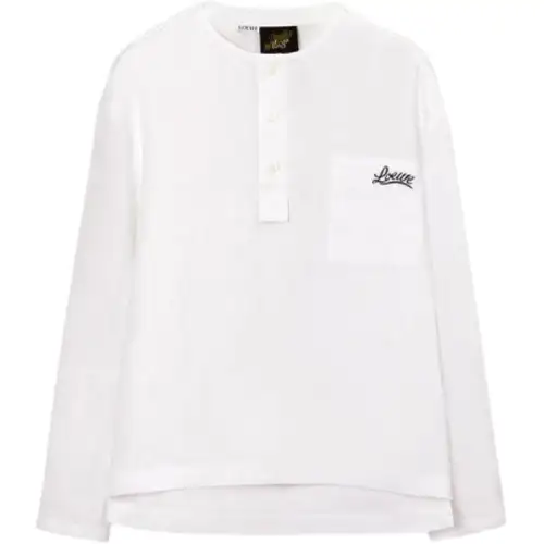 LOEWE Shirts Men's White Crew Neck Moderate