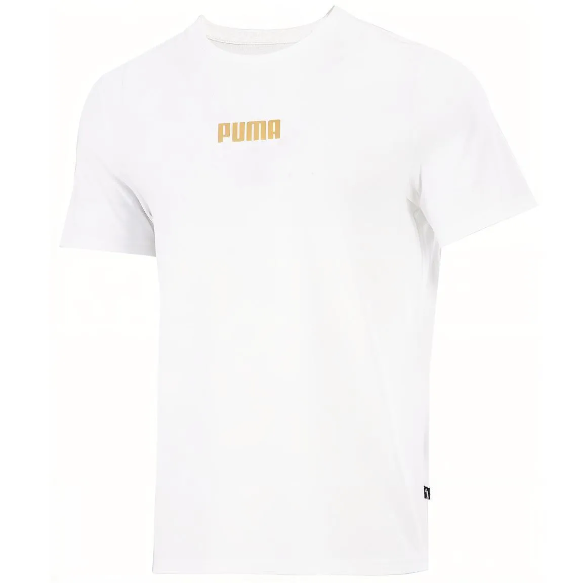 PUMA T-Shirts Men's White Crew Neck Moderate Straight Fit