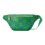 GUCCI GG Embossed Leather Fanny Pack Men's Green
