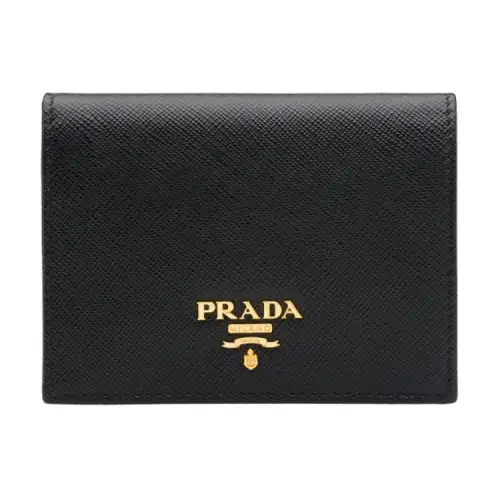 PRADA Leather Wallet Small Women's Black