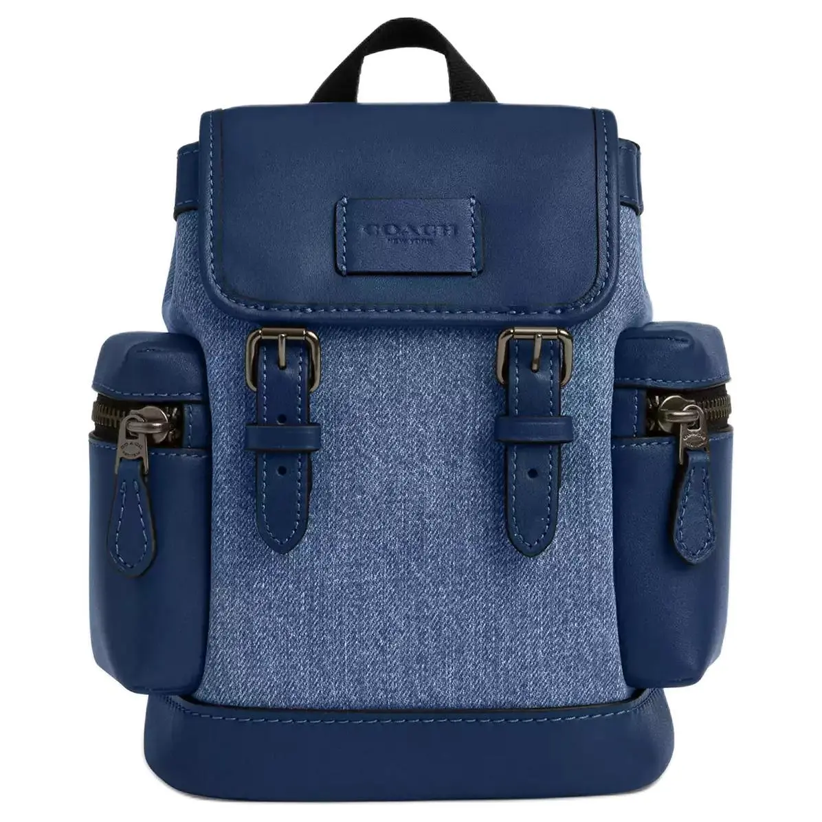 COACH Sprint Pebble Texture Leather With Calfskin Sling Bag Mini Men's Dark Blue