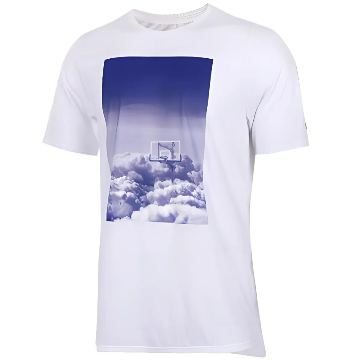 Nike T-Shirts Men's White Crew Neck Moderate Straight Fit
