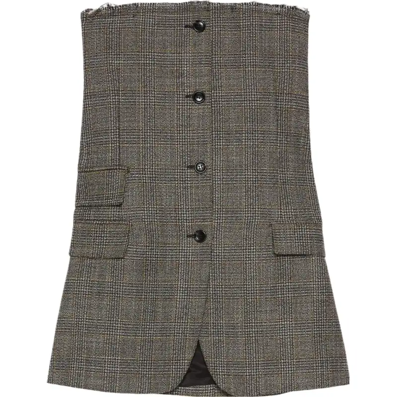 GUCCI Check Buttoned Sleeveless Dress
