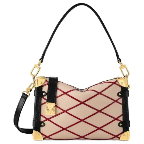 LOUIS VUITTON Trunk Leather One Shoulder Handbag Women's Light Umber