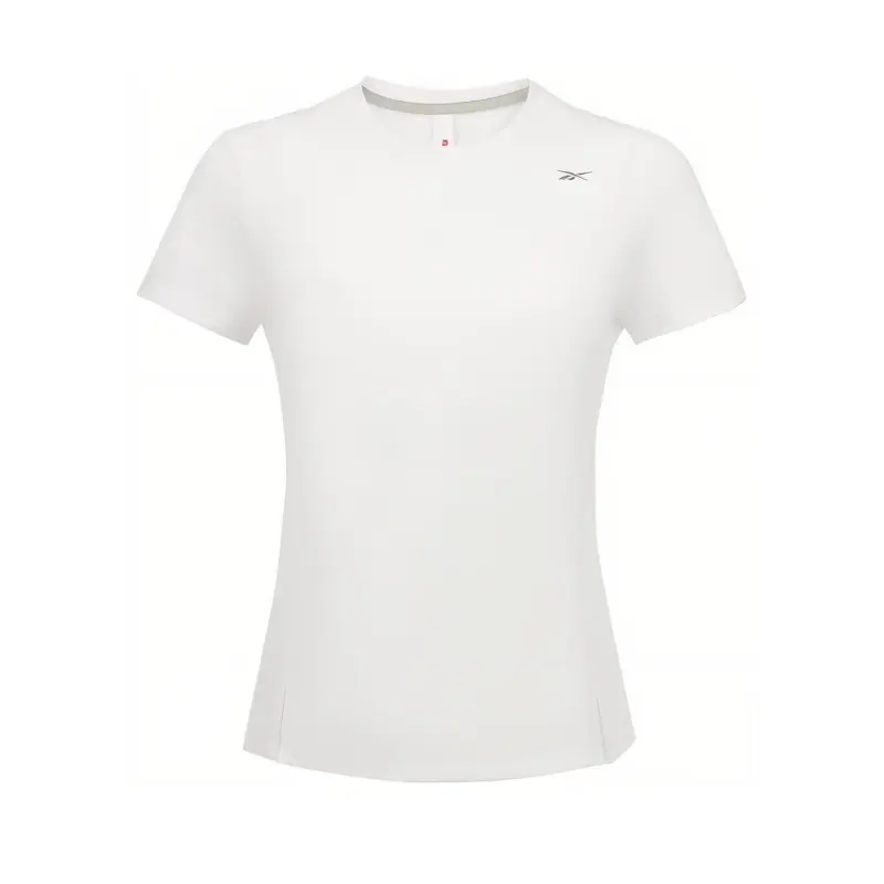 Reebok T Shirts Women's White Crew Neck Moderate Straight Fit