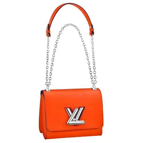 LOUIS VUITTON Twist EPI Leather Shoulder Bag, Crossbody Bag Small Women's Orange