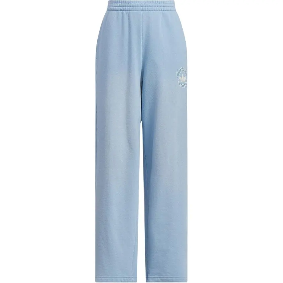 Adidas Originals Jeans Women's Light Denim Blue Moderate Wide Leg Pants