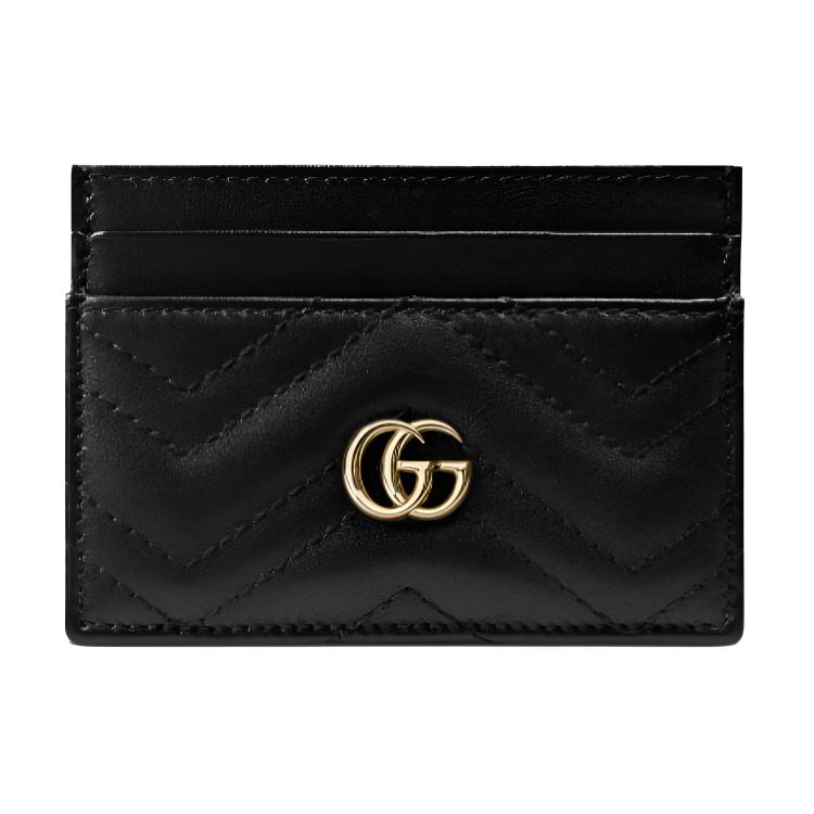 Женский кошелек-картхолдер Gucci GG Marmont (черный)