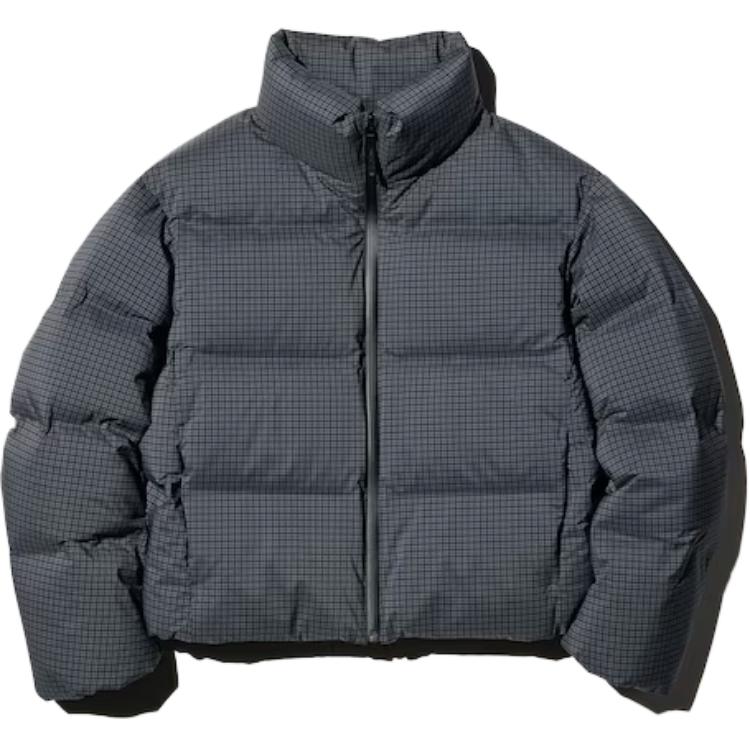 Женские куртка UNIQLO Down Jacket (серые в клетку)