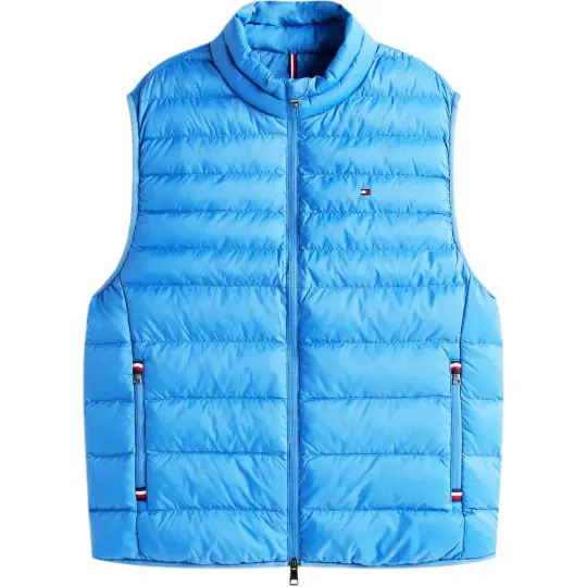 Tommy Hilfiger Down Vests Men's Dark Indigo Stand Collar Moderate