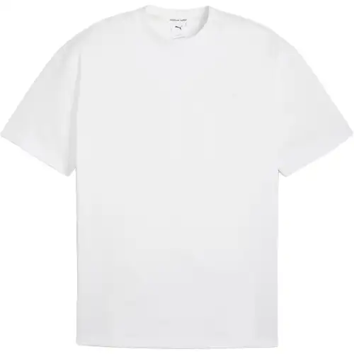 PUMA MMQ T Shirts Men's White Crew Neck Moderate Straight Fit