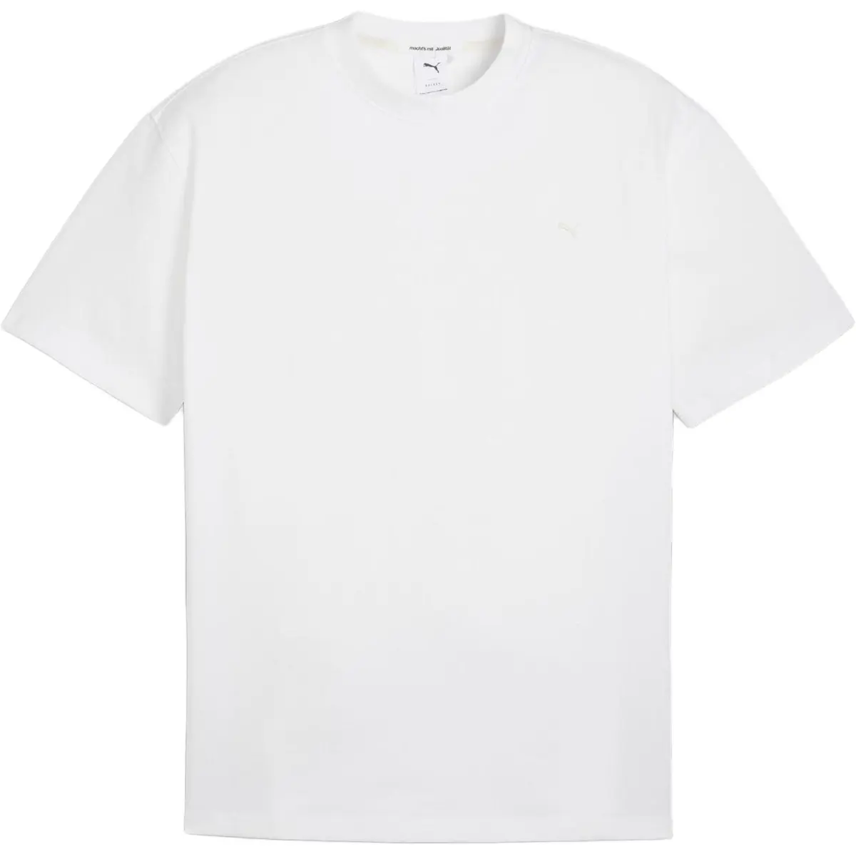 PUMA MMQ T-Shirts Men's White Crew Neck Moderate Straight Fit