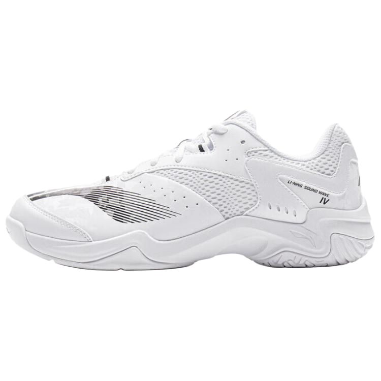 Li Ning Abrasion Resistant Breathable Low top Badminton Shoes Unisex White