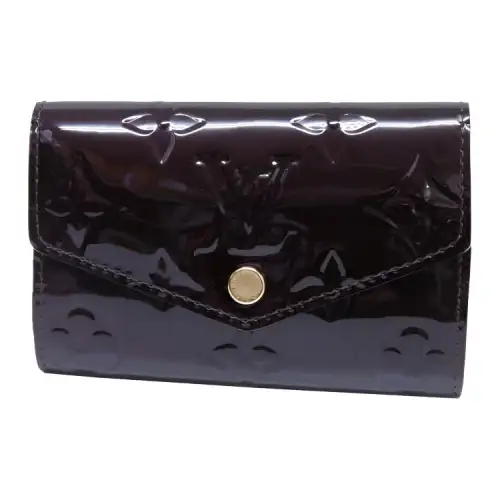 LOUIS VUITTON Monogram Vernis Leather Wallet Key Pouch Women's Burgundy