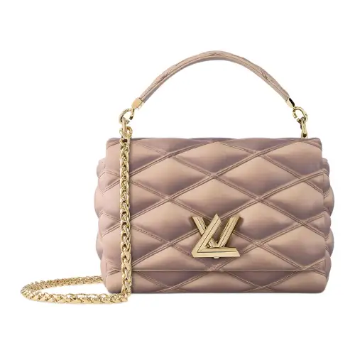 LOUIS VUITTON GO 14 Sheepskin Handbag, Shoulder Bag Medium Women's Beige & Purple