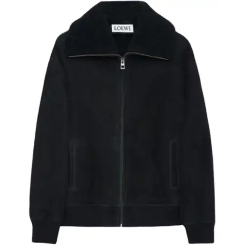 LOEWE Jackets Men's Black Turtleneck Moderate Pilot