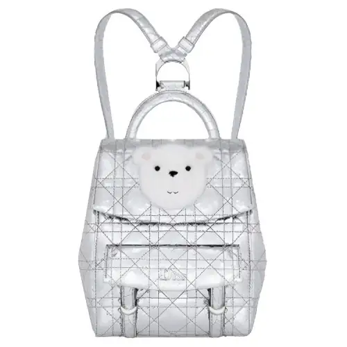 DIOR Leather Backpack Kids' Silver