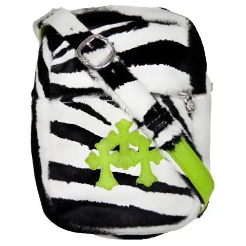 Chrome Hearts Fur Surface Camera Bag, Shoulder Bag Women's Black White