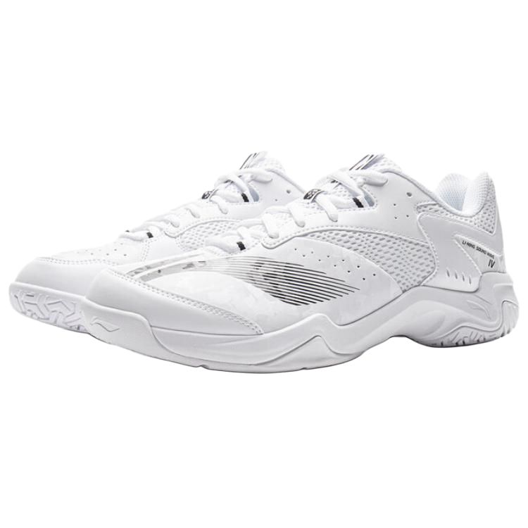 Li Ning Abrasion Resistant Breathable Low top Badminton Shoes Unisex White