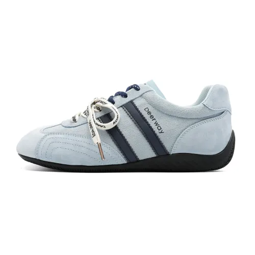 DEERWAY Retro universal high quality comfortable sports fashionable trend wear-resistant non-slip low blue shoelaces for students, for teenagers, genuine leather, soft sole