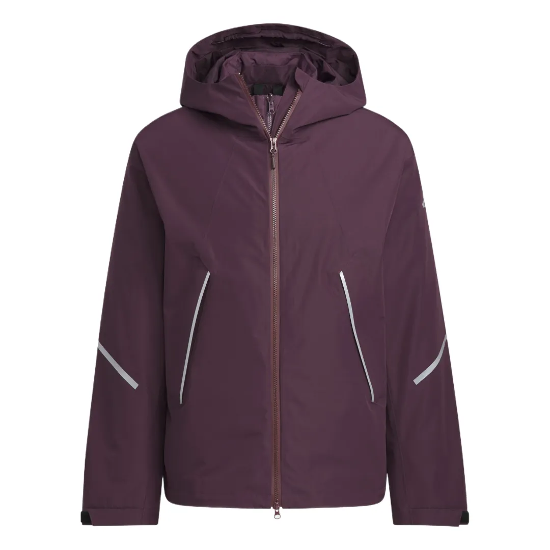 Adidas Windbreaker Jackets Unisex Dark Red Hooded