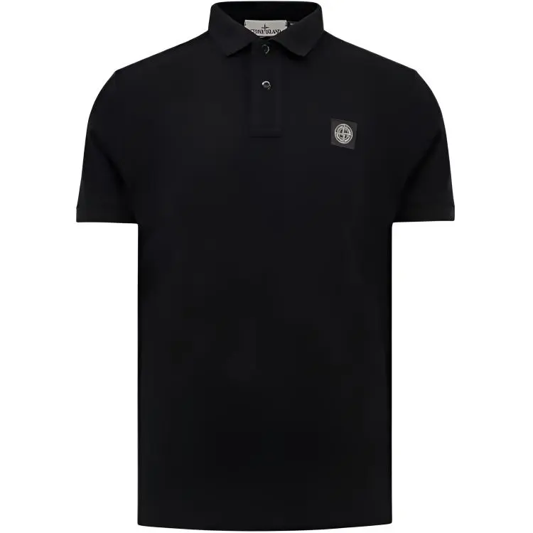 STONE ISLAND Logo Patch Short Sleeved Polo Shirt