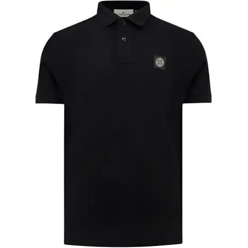 STONE ISLAND Logo Patch Short Sleeved Polo Shirt