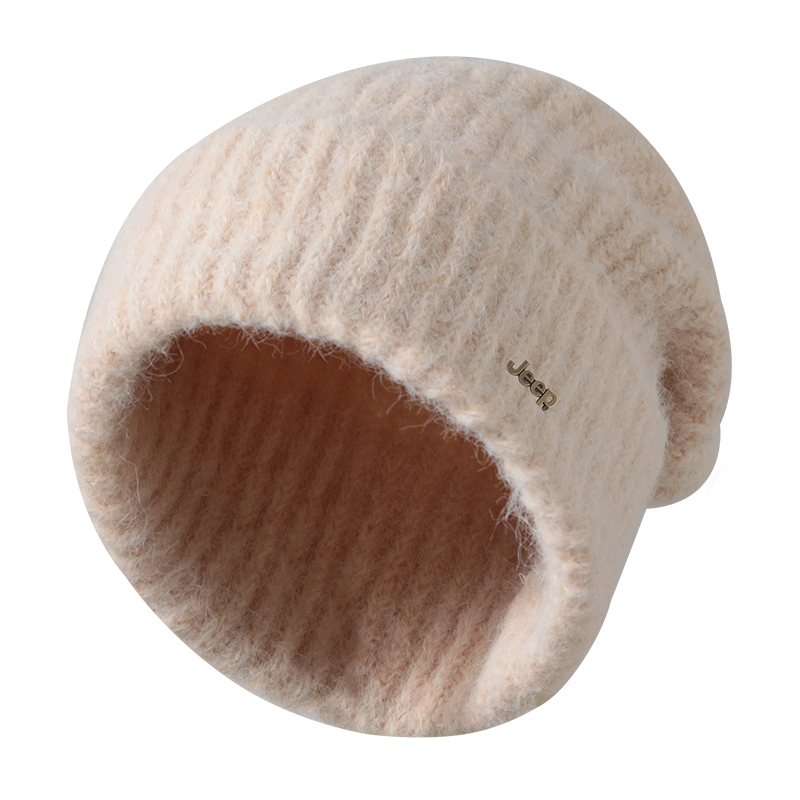 Женская шапка Jeep Rabbit Fur Beanie (розовая)