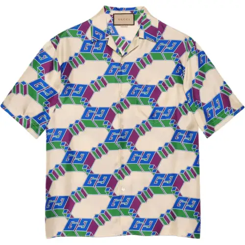 GUCCI 3D Gg Print Silk Shirt