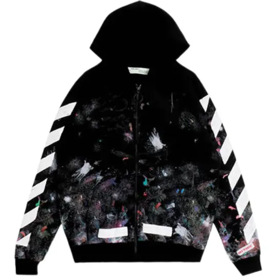 OFF WHITE Galaxy Brushed Zip Up Hoodie