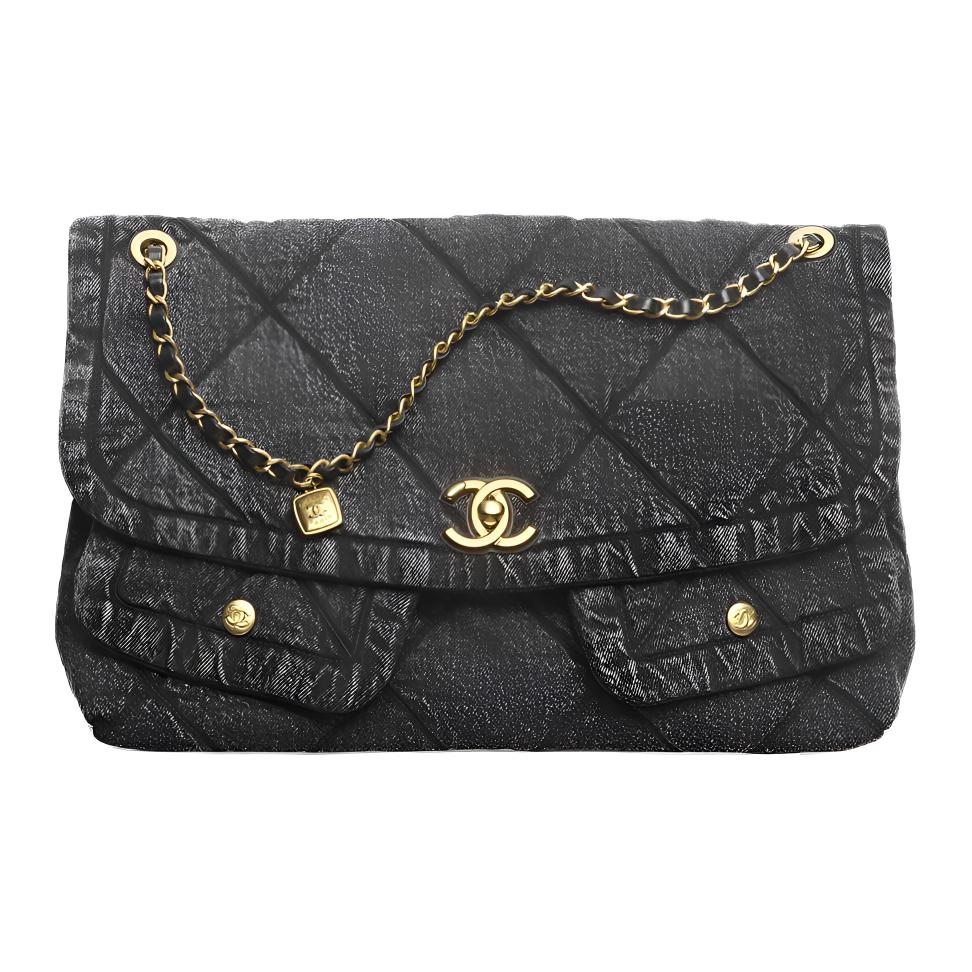 Женская сумка Chanel CHANEL Maxi 25K C Logo (черная)